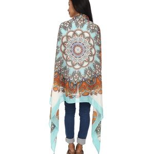 NWOT Michael Stars Mandala Wrap Scarf in Cool Mint